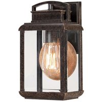 Quoizel - qz-byron-s Wandleuchte Byron 1xE27 100W Metall Bronze, Glas geschliffen H:30,5cm B:16,5cm IP44 dimmbar von QUOIZEL