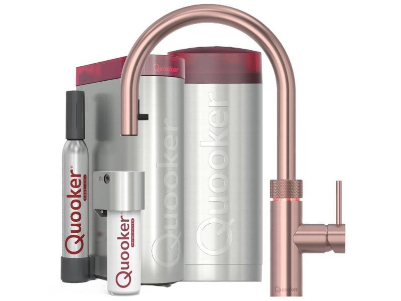 QUOOKER Küchenarmatur Flex Set, COMBI+ Reservoir, CUBE Kupfer Rosé FXRRCO COMBI+ CUBE2 *inkl. 7 JAHRE GARANTIE* von QUOOKER