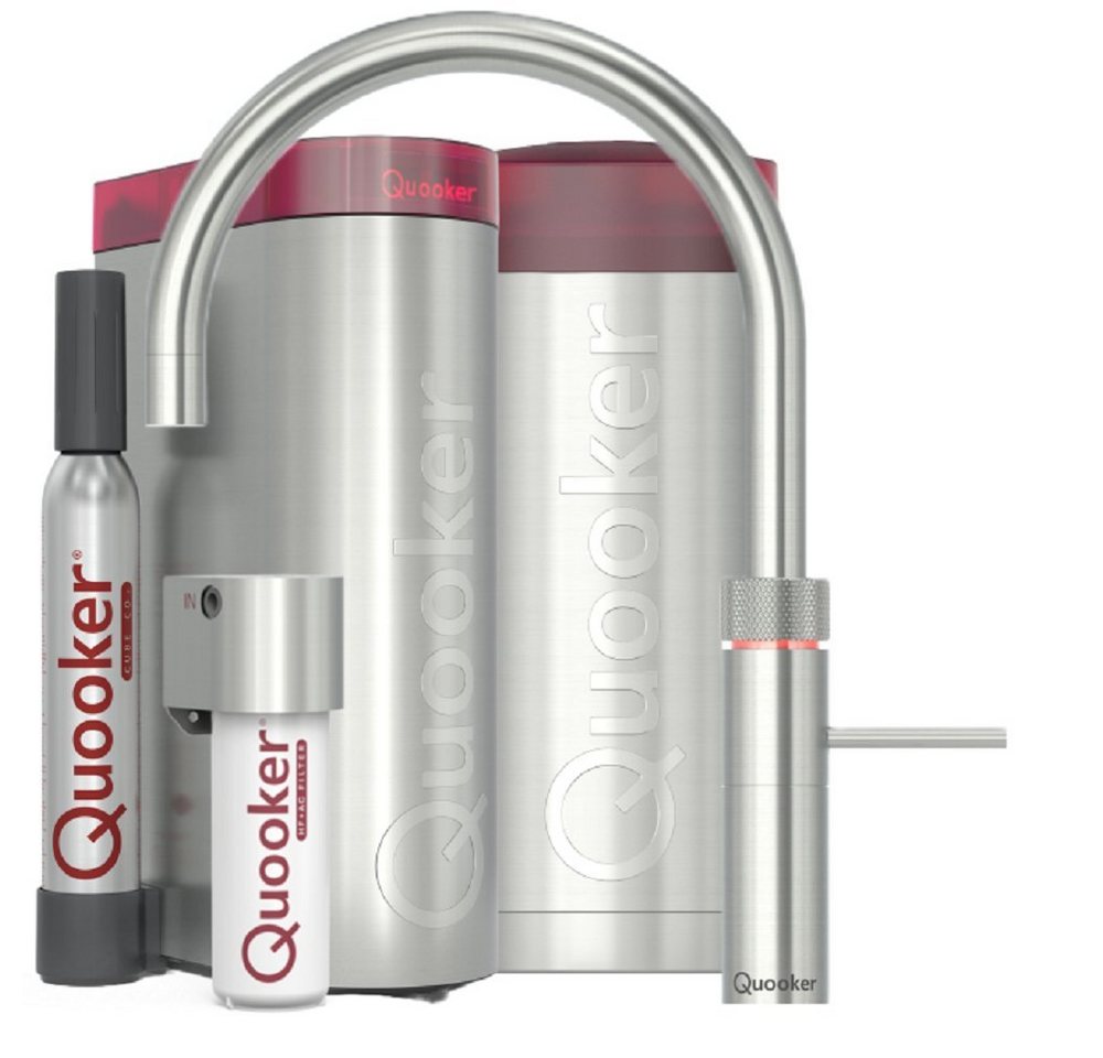 QUOOKER Küchenarmatur Fusion Round mit COMBI+ CUBE Voll-Edelstahl FNRSST COMBI+ CUBE2 *inkl. 7 JAHRE GARANTIE* von QUOOKER