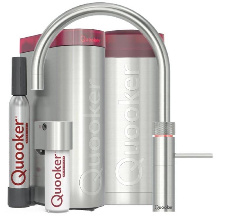QUOOKER Küchenarmatur Fusion Round mit COMBI+ CUBE Voll-Edelstahl FNRSST COMBI+ CUBE2 *inkl. 7 JAHRE GARANTIE* von QUOOKER