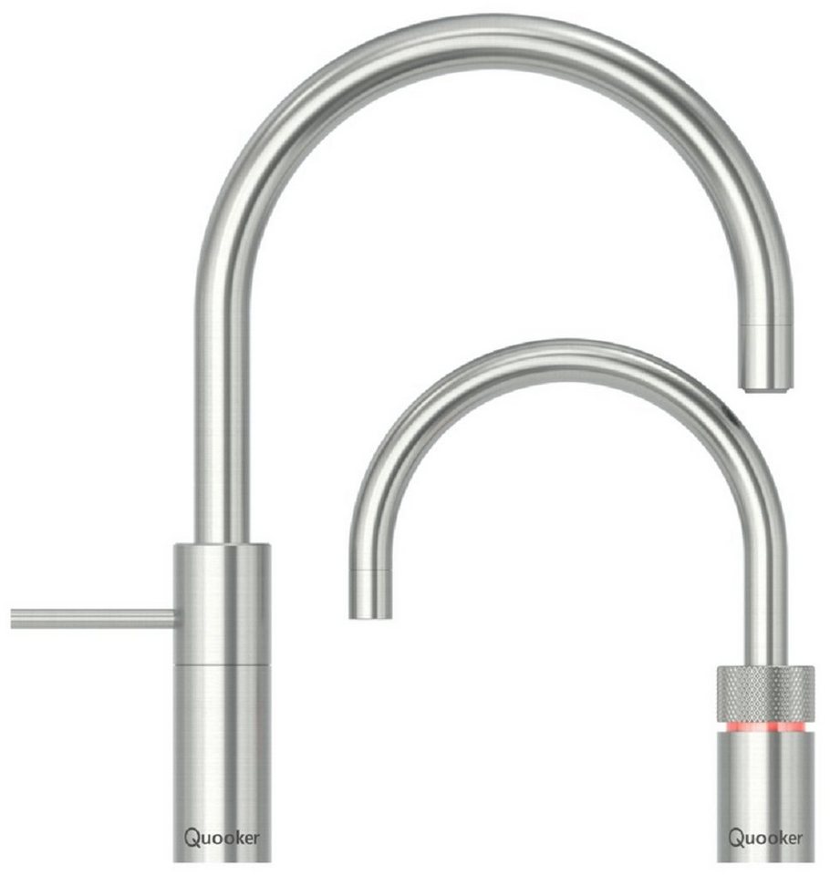 QUOOKER Küchenarmatur Nordic Round Twintaps mit COMBI+ Reservoir Voll-Edelstahl 22+NRRVSTT *inkl. 7 JAHRE GARANTIE* von QUOOKER