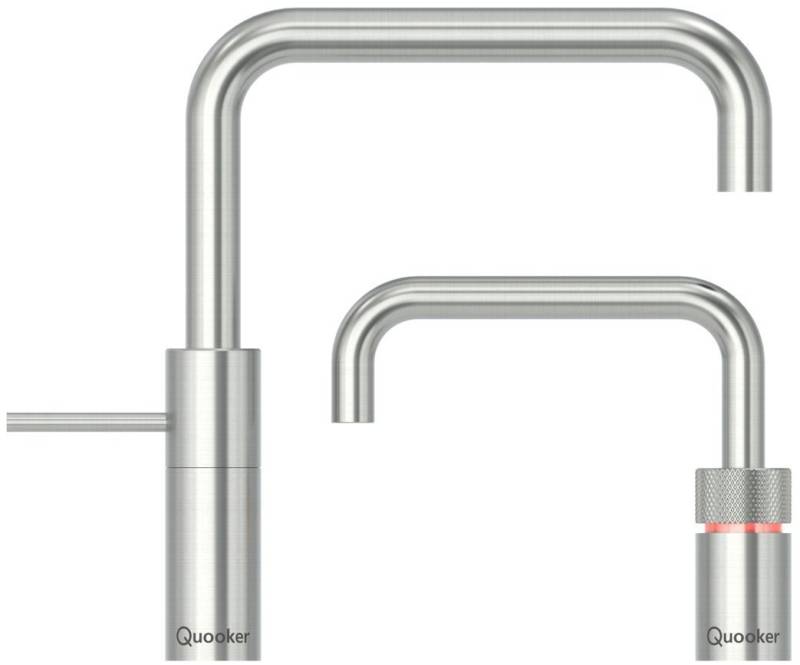 QUOOKER Küchenarmatur Nordic Square Twintaps mit COMBI Reservoir Voll-Edelstahl *inkl. 7 JAHRE GARANTIE* von QUOOKER