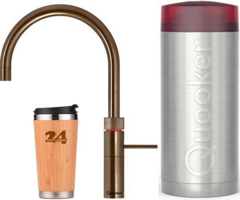 QUOOKER Küchenarmatur QUOOKER FUSION ROUND COMBI B Messing 100°C Armatur (22FRPTN) (2-St) Spültischmischer mit 100°C Kochendwasserfunktion von QUOOKER