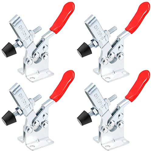 4 Stück Schnellspanner GH-201-B, kniehebelspanner Schnellspanner 90Kg Vertikaler Kniehebelspanner Quick Release Clamp Metall Horizontal Toggle Clamp Handwerkszeug von QUOTRE