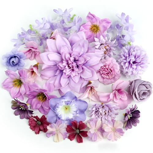 QUOZUO Künstliche Blumenköpfe klein Blüten Kunstblumen Blumenköpfe Seidenblumen Dekoblumen für Party DIY Braut Hochzeit Blumenarrangements Handwerk Deko, 26 Stücke, Violett QUOZUO Künstliche Blumenköpfe klein Blüten Kunstblumen Blumenköpfe Seidenblumen Dekoblumen für Party DIY Braut Hochzeit Blumenarrangements Handwerk Deko, 26 Stücke, Violett von QUOZUO