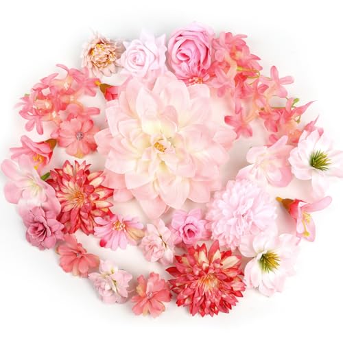 QUOZUO Kunstblumen Köpfe, 26PCS künstliche blumenköpfe klein Blüten Künstlich blütenköpfe Mix Seidenblumen Köpfe für Party DIY Braut Hochzeit Blumenarrangements Handwerk Deko, Rosa QUOZUO Kunstblumen Köpfe, 26PCS künstliche blumenköpfe klein Blüten Künstlich blütenköpfe Mix Seidenblumen Köpfe für Party DIY Braut Hochzeit Blumenarrangements Handwerk Deko, Rosa von QUOZUO