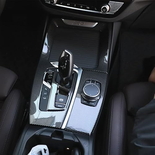 QUPEXBUITI 2 Stück/Set ABS Kohlefaser Stil Auto Mittelkonsole Dekoration Schalttafel Abdeckung für X3 X4 G01 2018–2020 Auto Styling Zubehör von QUPEXBUITI