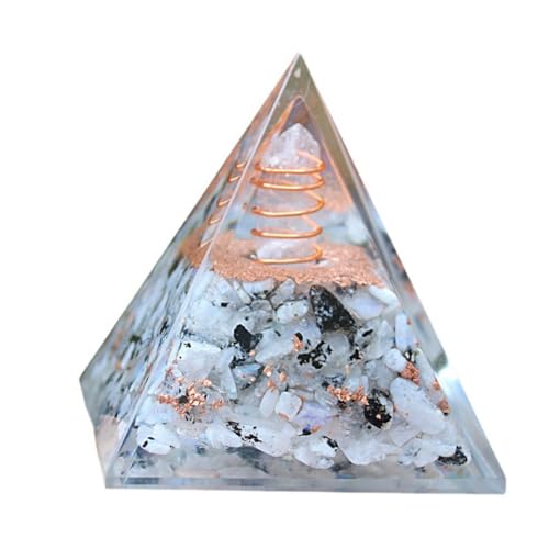 QUR Kristall-Säule aus zerkleinertem Stein, Pyramiden-Ornamente, Heimhandwerk, Kunstharz-Ornamente, Tischdekoration, langlebig, 8 cm von QUR