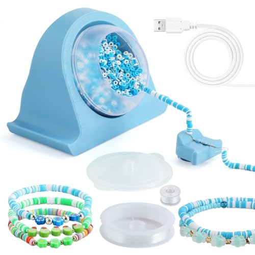 QUR Perlenspinner, Schüssel-Tonperlenspinner, Effizienter Elektrischer Perlenspinner für die Einfache und Unterhaltsame Schmuckherstellung Blau von QUR