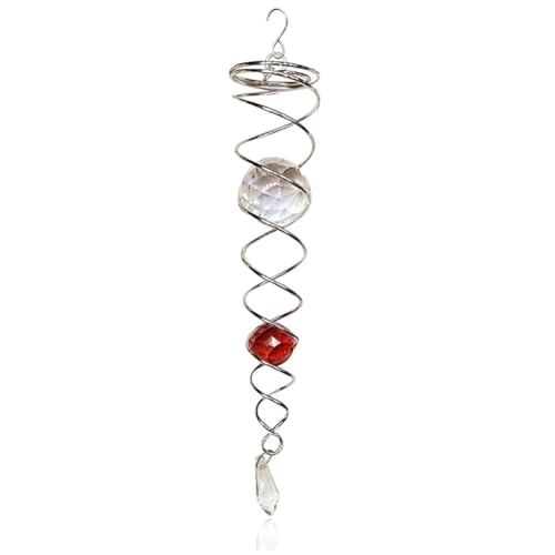 QUR Roter Blickball-Spiralschwanz-Stabilisator, Dekorative Spirale, Spiralförmiges, Gartendekoration von QUR