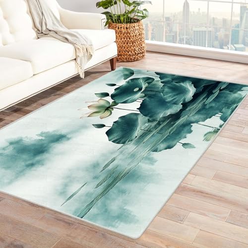 QUSAAOU Kurzflor Teppich Modern Modern Abstrakt Design, Neblige Blumen in Cyan Abstraktem Gelbem Spritz Design, Perfekt für Wohnzimmer, BüRo Oder Schlafzimmer Dekor-90x150cm QUSAAOU Kurzflor Teppich Modern Modern Abstrakt Design, Neblige Blumen in Cyan Abstraktem Gelbem Spritz Design, Perfekt für Wohnzimmer, BüRo Oder Schlafzimmer Dekor-90x150cm von QUSAAOU