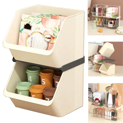 QUSHEJIAND Kaffeekapsel-Organizer aus Acryl, 2 Ebenen, stapelbar, Teebeutel, Organizer, Aufbewahrungsbox, multifunktionale Kaffeekapsel-Schubladen für Küche, Zuhause, Büro, Becherhalter, Behälter von QUSHEJIAND