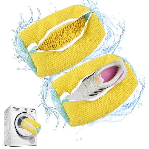 2 Stück Schuhbeutel Waschmaschine - Schuhwaschbeutel Waschmaschine Wiederverwendbarer Für Schuhe Mit Reißverschluss Schuhwaschbeutel Multi Schutz Waschbeutel von QUSLLIS