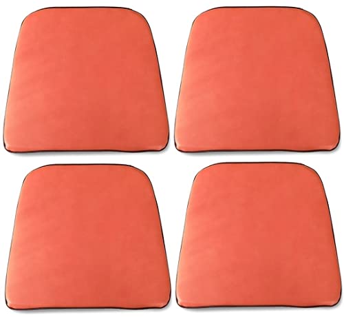 2er-/4er-/6er-Set U-förmige Küchenstuhlkissen Esszimmerstuhl-Sitzkissen PU-Leder-Stuhlpolster mit abnehmbarem und waschbarem Bezug, Orange-Rot-43*46cm (4er-Set),Orange-red-43*46cm(Set of 4) von QUSYZD