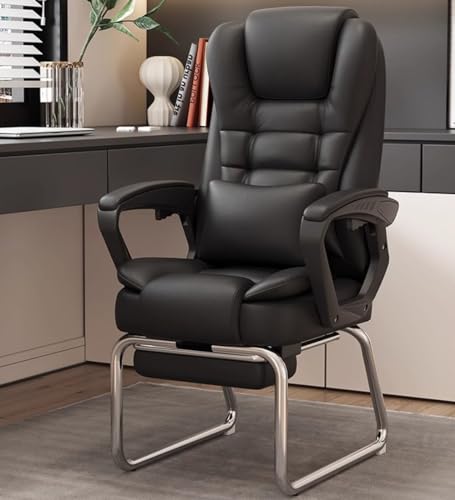 Armchair Ergonomischer Chefsessel Chefsessel Computer-Schreibtischstuhl mit gepolsterten Armlehnen, einziehbarer Fußstütze und Kippfunktion, Chefsessel für Empfangs- und Besprechungsr,Black-One Size Armchair Ergonomischer Chefsessel Chefsessel Computer-Schreibtischstuhl mit gepolsterten Armlehnen, einziehbarer Fußstütze und Kippfunktion, Chefsessel für Empfangs- und Besprechungsr,Black-One Size von QUSYZD
