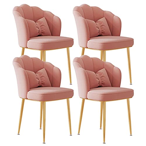 Luxuriöse Esszimmerstühle aus Samt, 4er-Set mit Beinen aus Kohlenstoffstahl, dunkelgraue Stühle mit gepolsterter Rückenlehne für Zuhause, Maniküre, Arbeitszimm,Bean Paste-Golden feet von QUSYZD