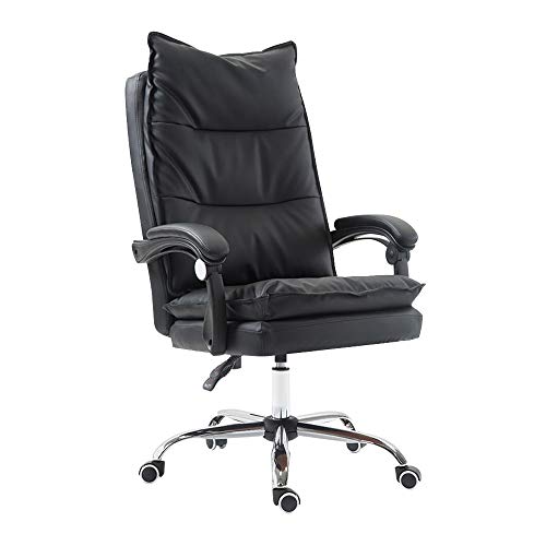 QUSYZD Bürostuhl Videospielstühle Ergonomischer Chefsessel aus PU-Leder Schreibtischstuhl Computerstuhl Drehstuhl mit hoher Rückenlehne, Schwarz,Black von QUSYZD