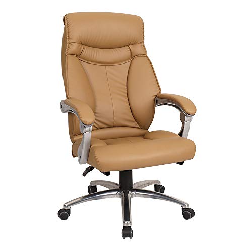 QUSYZD Computerstuhl Bürostuhl Ergonomischer Drehstuhl für Computerschreibtische Doppelte Dicke Rückenlehne Verstellbarer Chefsessel mit hoher Rückenlehne für Büro- und Konferenzräume Tragfä,Khaki von QUSYZD
