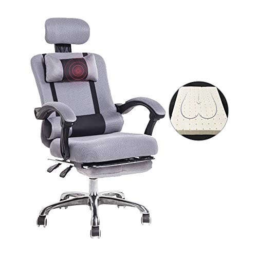 QUSYZD Drehstuhl Computerstuhl, Ergonomischer Bürostuhl Netz-Personalstuhl Hebe-Drehstuhl Liegestuhl mit Fußstütze Lässiger Sitzstuhl mit Kopfstütze und Lordosenstütze,Grau,Grey-Size QUSYZD Drehstuhl Computerstuhl, Ergonomischer Bürostuhl Netz-Personalstuhl Hebe-Drehstuhl Liegestuhl mit Fußstütze Lässiger Sitzstuhl mit Kopfstütze und Lordosenstütze,Grau,Grey-Size von QUSYZD