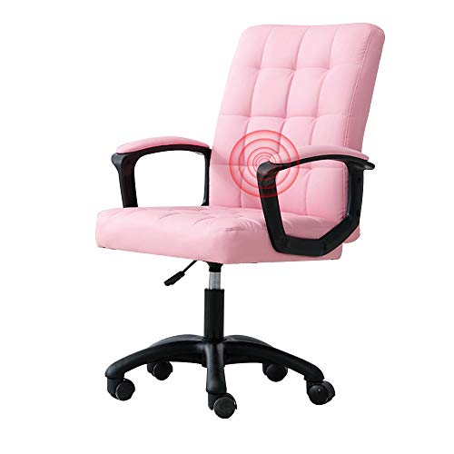 QUSYZD Drehstuhl Computerstuhl, Hebedrehstuhl mit Massagefunktion Kunstledersitz Ergonomie Bequemer Sitzstuhl für den Haushalt Lazy Lounge Chair Nenntragfähigkeit: 550lbs,Rosa,Pink von QUSYZD