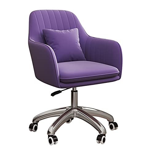 QUSYZD Klappbarer Tisch, Tablett, Nachttisch, Laptoptisch, Drehbarer Schreibtischstuhl, Höhenverstellbarer Heimcomputer-Arbeitsstuhl, Schreibtischstuhl, Samt-Arbeitss,Purple-B von QUSYZD