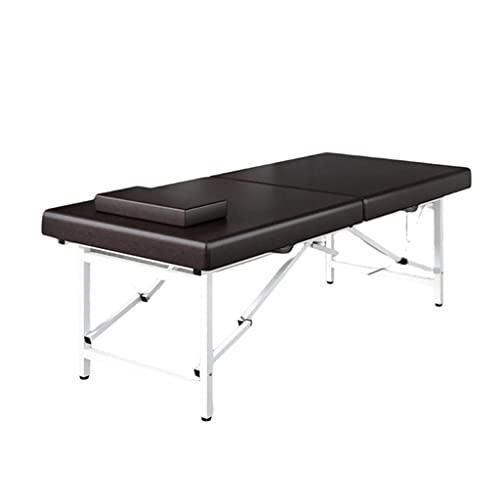 QUSYZD Klappbares Salonbett, tragbarer Massagetisch mit Dicker Matratze in Kofferform, für Spa-Salon-Klinik-Lash-Shop,Braun-185 * 70 * 60cm,Brown-185 * 70 * 60cm von QUSYZD