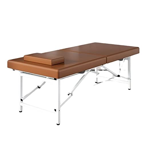QUSYZD Klappbares Salonbett, tragbarer Massagetisch mit Dicker Matratze in Kofferform, für Spa-Salon-Klinik-Lash-Shop,Brownish-180 * 60 * 60cm,Brownish-180 * 60 * 60cm von QUSYZD