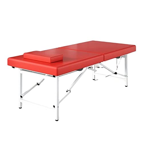 QUSYZD Klappbares Salonbett, tragbarer Massagetisch mit Dicker Matratze in Kofferform, für Spa-Salon-Klinik-Lash-Shop,Red-180 * 60 * 60cm,Red-180 * 60 * 60cm von QUSYZD