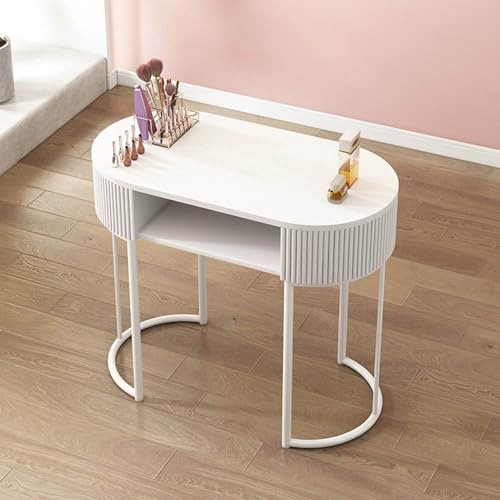 QUSYZD Maniküretisch Moderner Nail Tech Schreibtisch mit Schubladen Professioneller Handmaniküretisch für Künstler für Salon Spa Holzarbeitsplatz mit 3-lagigem Lagers,White-80cm von QUSYZD