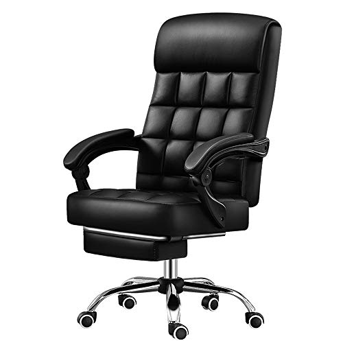 QUSYZD Sessel Ergonomischer Chefsessel PU Computerstuhl Palace Design Bequeme Kopfstütze und Rückenlehne 165° Bequemer Loungesessel Geeignet für Büro, Arbeitszimmer, Siesta Tragkraft 15, von QUSYZD