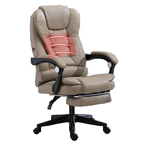 QUSYZD Sessel Executive Recline mit 72 cm hoher Rückenlehne, großer Sitzfläche und Kippfunktion, PU-Lederpolsterung, Schreibtischstuhl mit verlängerter Beinstütze und Liegefunktion, Tragkraf, von QUSYZD
