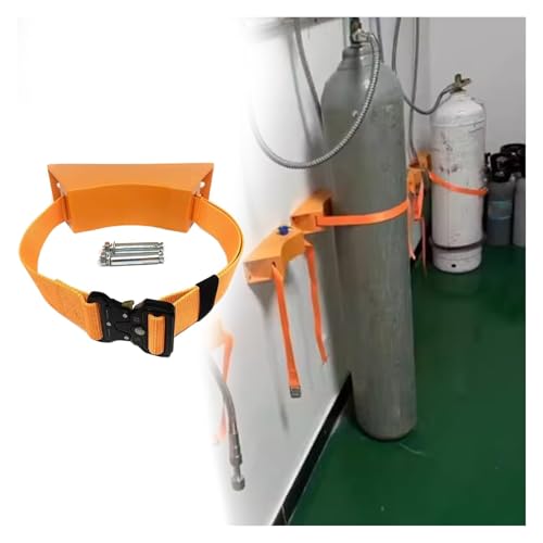 QUSYZD Wandhalterung für Fabriken/Labore, orange, ABS-Flaschenhalterung mit 39 Zoll verstellbarem Gurt, Flaschenregal für einzelne Gasflaschen, 4er-Pack - 9 4/9 Zoll,4 Pack-9 4/9"(24cm) von QUSYZD