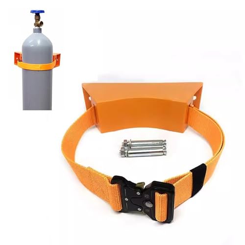 QUSYZD Wandmontierter Sauerstoffflaschenhalter, verstellbare 1-5-m-Gurte, robuste Propan- und Flaschenhalterung, O2-Flaschen-Organizer-Regal für Verschiedene Größen,O,Orange-4m(13ft) von QUSYZD