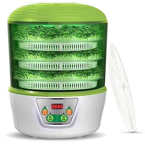 QUTBAG Multifunktions-Sojasprossenmaschine, intelligenter automatischer Saatkeimer, großes Saatgut-Züchtungsgerät für Getreide, Züchten von Microgreens-Sprossen, Alfalfa-Brokkoli-Bohnensalat B von QUTBAG