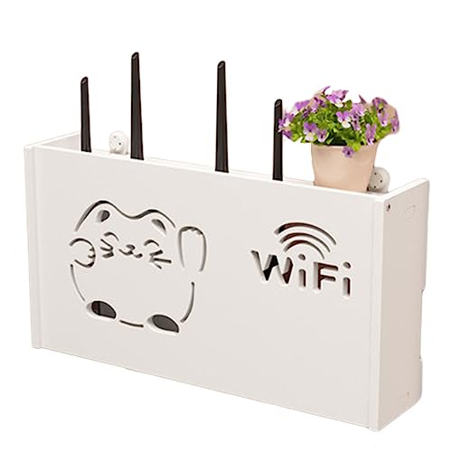 WLAN-Router-Aufbewahrungsbox, wandmontiertes WLAN-Router-Aufbewahrungsregal, Kabel-/Netzstecker-Draht-Aufbewahrungsboxen, dekorative Hider-Aufbewahrungsbox für Kabel, Router, TV-Set-Top-Boxen large C von QUTBAG