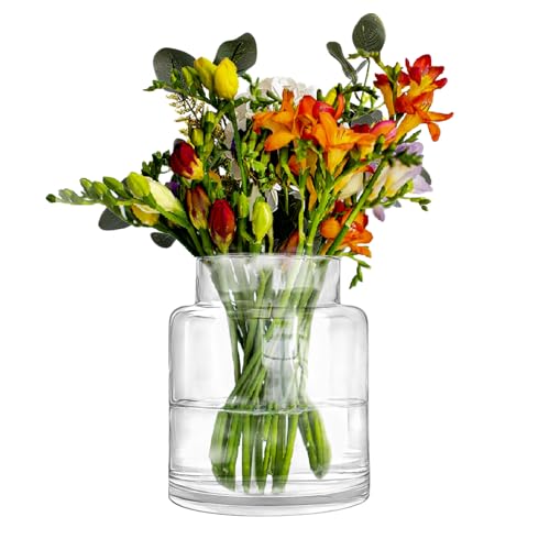QUTHZZHY Große Glas Vasen, Tulpen Vase, Glas-Große Dickere Klarglasvasen, Moderne Home Decor Vasen, Dekorationen für Arrangement, Hochzeit, Party, Heimdekoration, Büro, 15 (W)* 18cm (H) von QUTHZZHY