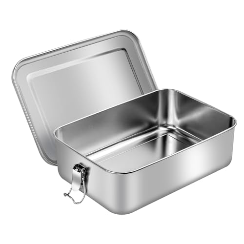 QUTHZZHY Brotdose Edelstahl, 550ml Lunchbox Auslaufsicher, Lunchbox Brotdose Edelstahl, Brotdose Metall Brotzeitdose, Hhaltige, Design Schnappverschlüssen, für Erwachsene & Kinder(550ML) QUTHZZHY Brotdose Edelstahl, 550ml Lunchbox Auslaufsicher, Lunchbox Brotdose Edelstahl, Brotdose Metall Brotzeitdose, Hhaltige, Design Schnappverschlüssen, für Erwachsene & Kinder(550ML) von QUTHZZHY