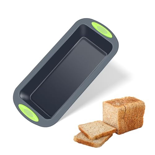 QUTHZZHY Silikonform Brotbackform, Antihaft Silikon Kastenform, Rechteckige Silikon Backform Box Brotbackformen für Brot Kuchen und Backen, Dunkelgrau, 27,8 x 12,1 x 6,3 cm von QUTHZZHY