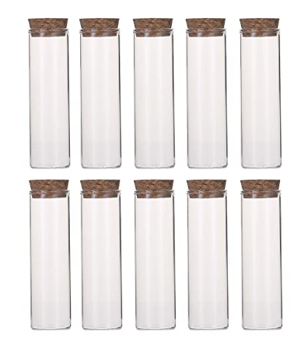10PCS 60ML/2OZ Leeres klares nachfüllbares Glas-Teströhrchen-Fläschchen mit Kork-Stopper-Miniaturflasche Reagant Flaschenglas für Labor-Partei begünstigt Süßigkeiten-Gewürze-Perlen von QUUPY