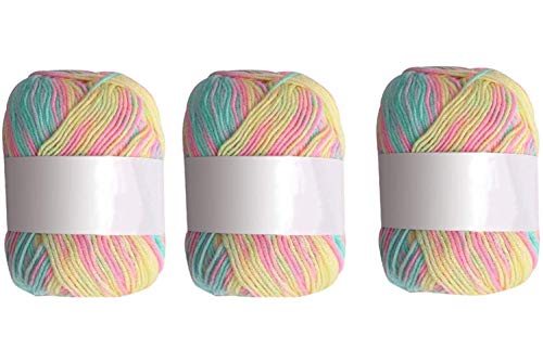 3 Rollen 50 g / Rolle Häkelgarn Set mit großen Garnknäueln in verschiedenen Farben zum Häkeln, Stricken 3 Rollen 50 g / Rolle Häkelgarn Set mit großen Garnknäueln in verschiedenen Farben zum Häkeln, Stricken von QUUPY