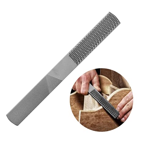 4-in-1 Halbrunde flache Raspel, Karbonstahl, Handraspelfeilen zum Formen von Holz, Leder, Kunststoff, Metall, Holzschnitzfeilen für Tischler, 20,3 cm von QUUPY