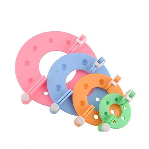 Bommelmacher in 4 Größen für Pompons zum Herstellen von Flusen-Bällen, Stricken, Handwerksprojekten (zufällige Farbe) von QUUPY