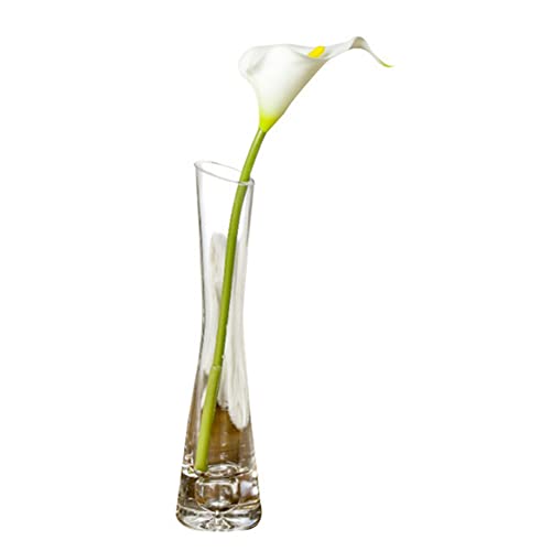 20 cm Glas-Blumenvase, transparent, dekorative Knospenvase, einzelner Stiel, Vasen für Zuhause, Hochzeit, Weihnachtsdekoration von QUUPY