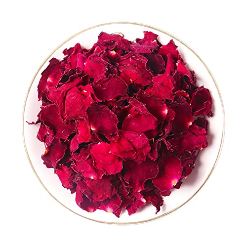 QUUPY 100Gram Natural Dried Rose Petals Organic Real Red Flowers Wedding Confetti Valentines Day Rose Petal for Bath Foot Soak SPA DIY Crafts von QUUPY