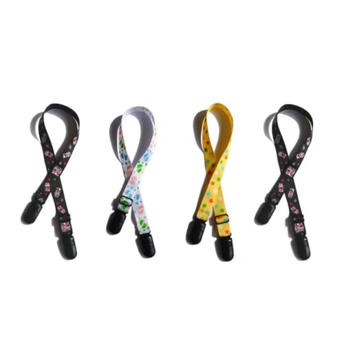 QUUPY 4 STÜCKE Verstellbare Serviettenclips Latzverschluss Halter Clips Handtuch Serviettenhalter Schlüsselband Umhängeband für Baby Kind Erwachsene und ältere Menschen (Farbe zufällig) von QUUPY