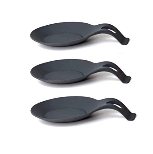 Silikon-Löffel Kochlöffelhalter aus Silikon Hitzebeständig Kochlöffel Ablageschale für Küchenzubehör, schwarz, 3 Stück Silikon-Löffel Kochlöffelhalter aus Silikon Hitzebeständig Kochlöffel Ablageschale für Küchenzubehör, schwarz, 3 Stück von QUUPY