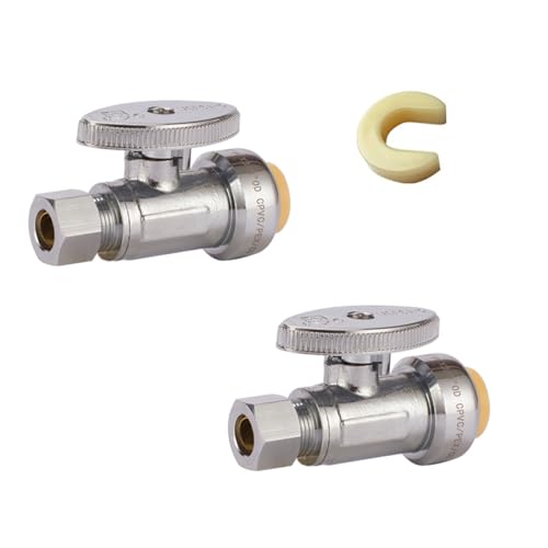 Bleifreies Messing-Steckfitting 1/2" x 3/8"(2Pack Straight Stop Valve) von QUVUOAIHK