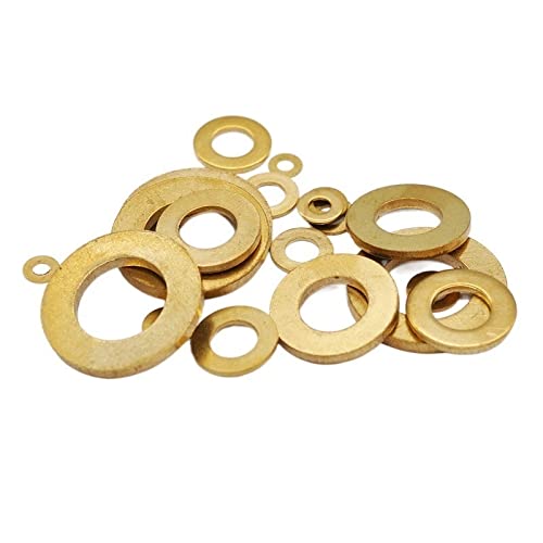 Messing-Unterlegscheiben DIN125 – M2 M2,5 M3 M4 M5 M6 M8 M10 – 10/20/50/100 Stück Dichtungsscheiben for Sanitärinstallationen(M4x9x0.8mm 50pcs) von QUVUOAIHK