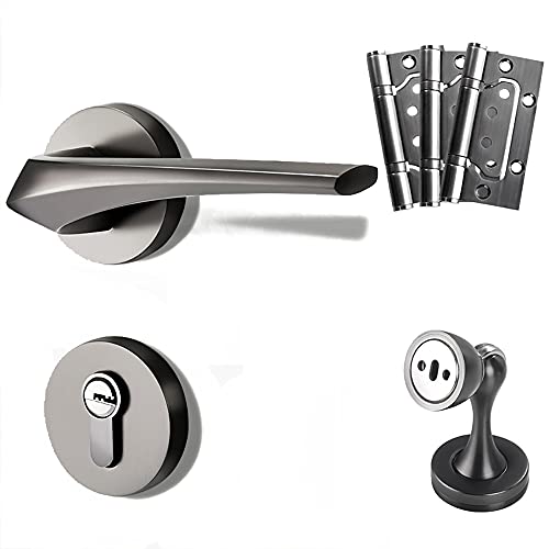 QUVUOAIHK Eingangstürhebel-Sichtschutzgriff mit Schloss – umkehrbarer Knauf aus Zinklegierung for den Innen- und Außenbereich(ModelA) von QUVUOAIHK