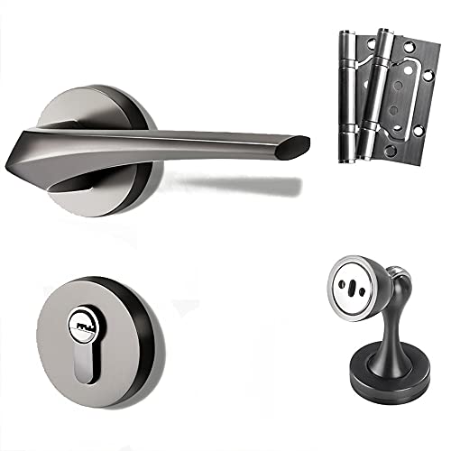 QUVUOAIHK Eingangstürhebel-Sichtschutzgriff mit Schloss – umkehrbarer Knauf aus Zinklegierung for den Innen- und Außenbereich(ModelB) von QUVUOAIHK